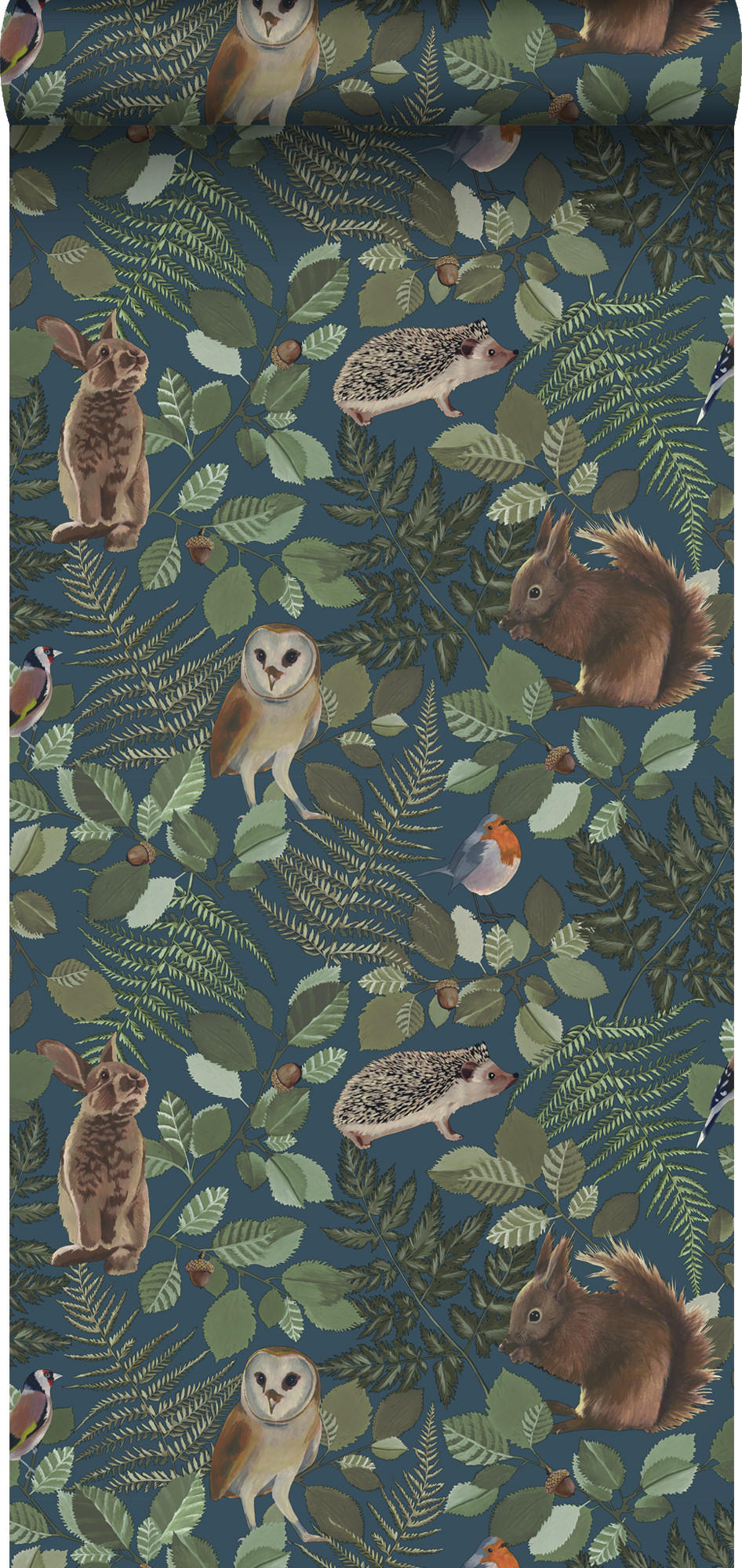 TAPETE Waldtiere 53 cm x 10.05 m - Blau, Papier (53/0.1cm) - ESTAhome