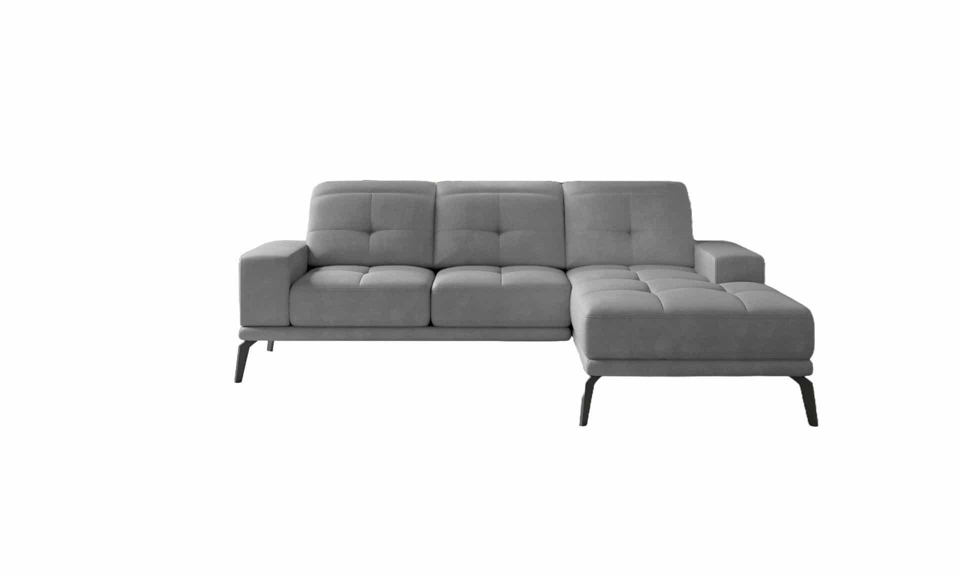 ECKSOFA mit verstellbaren Rückenlehnen und verstellbaren Kopfstützen - Schwarz/Grau, Textil/Metall (198/265cm) - Eltap