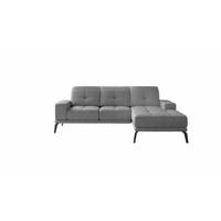 ECKSOFA mit verstellbaren Rückenlehnen und verstellbaren Kopfstützen - Schwarz/Grau, Textil/Metall (198/265cm) - Eltap