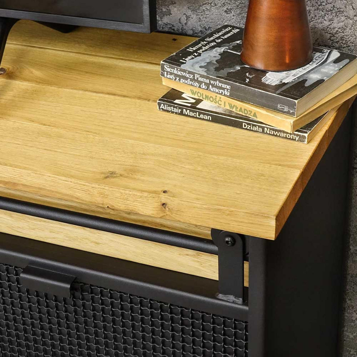 TV-SCHRANK aus Massivholz STRONG 1 - Honigeiche/Schwarz, Holz (220/67/40cm) - Seart