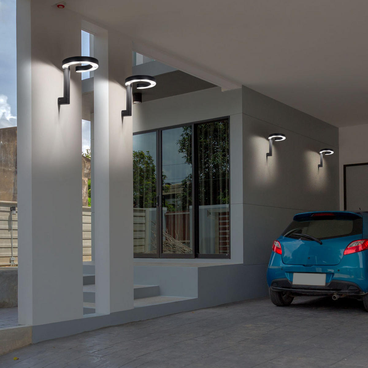 LED AUSSEN-WANDLEUCHTE ALU Grau Satiniert - Anthrazit, Metall (20/22/22.5cm) - Globo Lighting