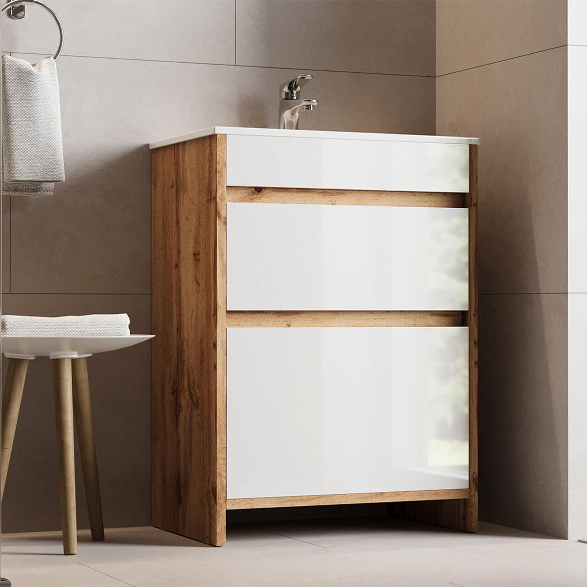 Honigeiche, Holzwerkstoff (59.6/81.9/40cm) - Vicco