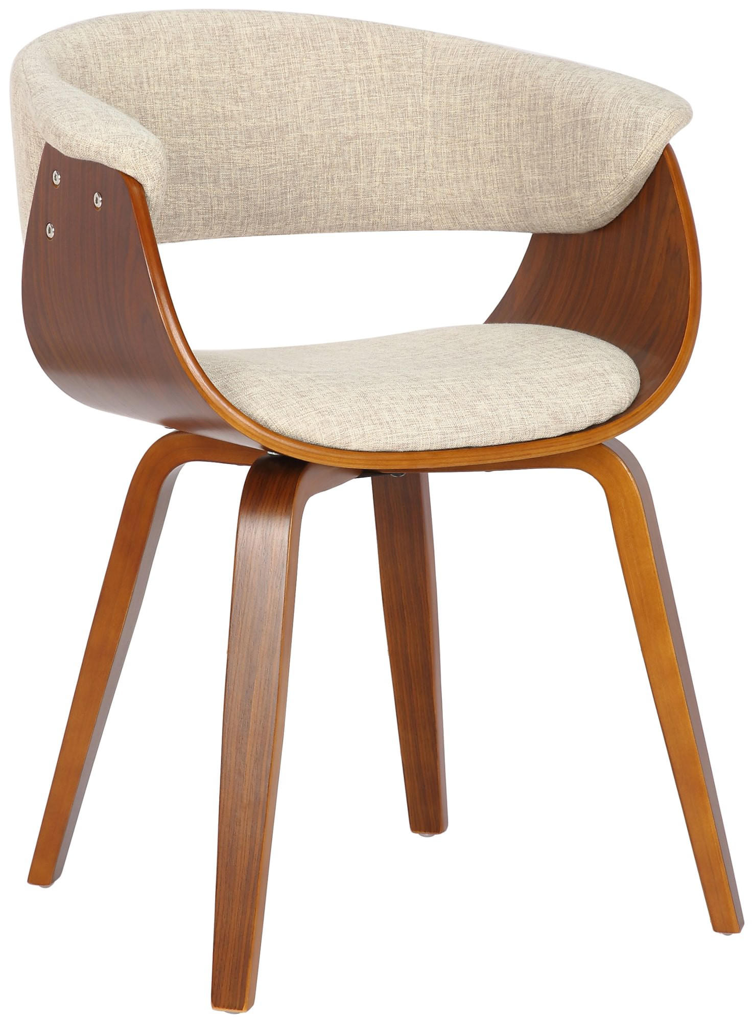 ARMLEHNENSTUHL 2er Set Stoff Walnuss/Creme - Walnussfarben/Creme, Holz/Textil (60/75/55cm) - CLP