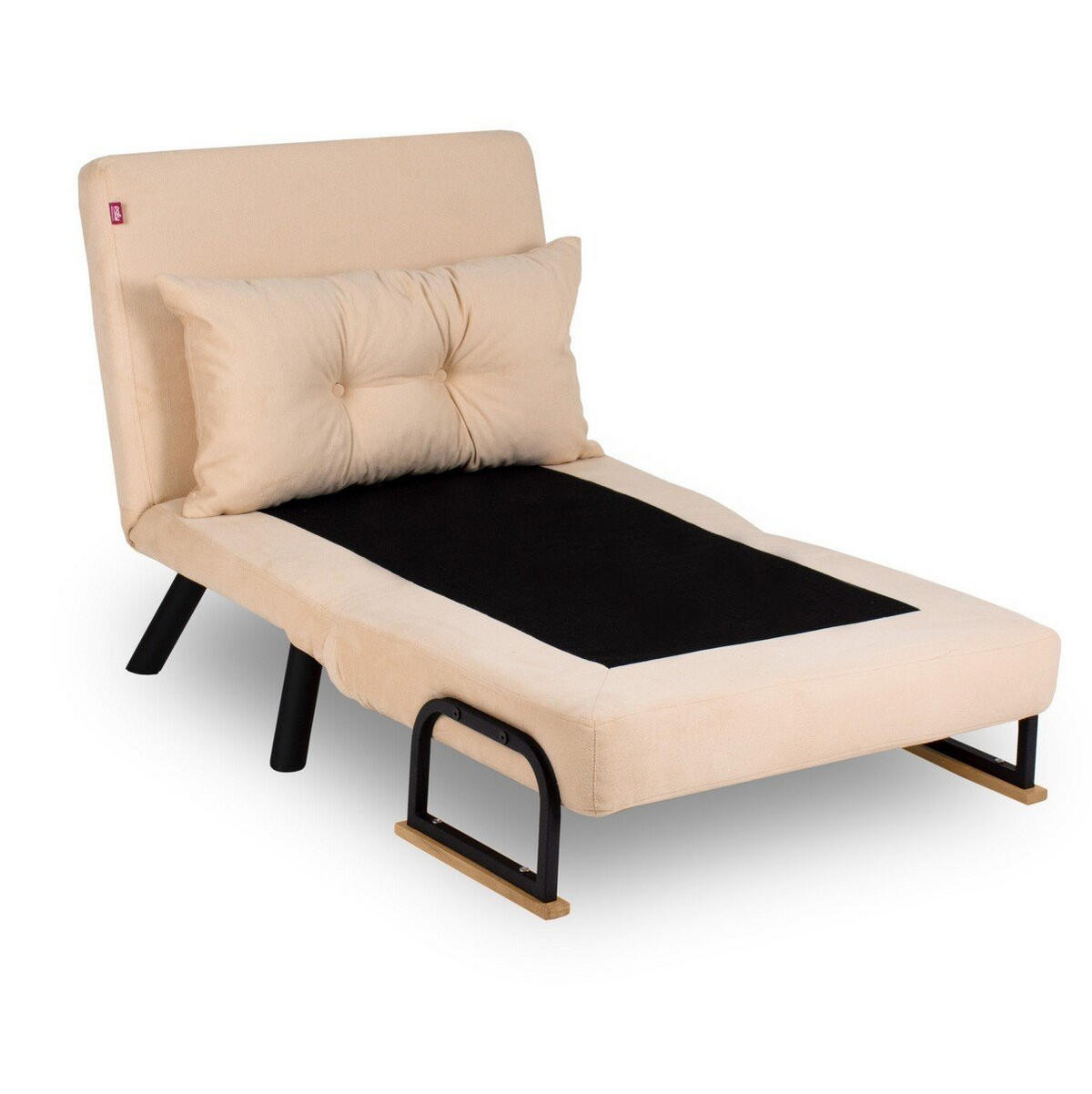 SESSEL mit Stoffbezug und Metallfüßen, umwandelbar 67/50/41 cm - Beige, Metall (50/41/67cm) - Calicosy