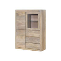VITRINE Mango 109x40x145 weiß lackiert TORONTO #309 - Weiß, Holz (109/145/40cm) - Massivmoebel24
