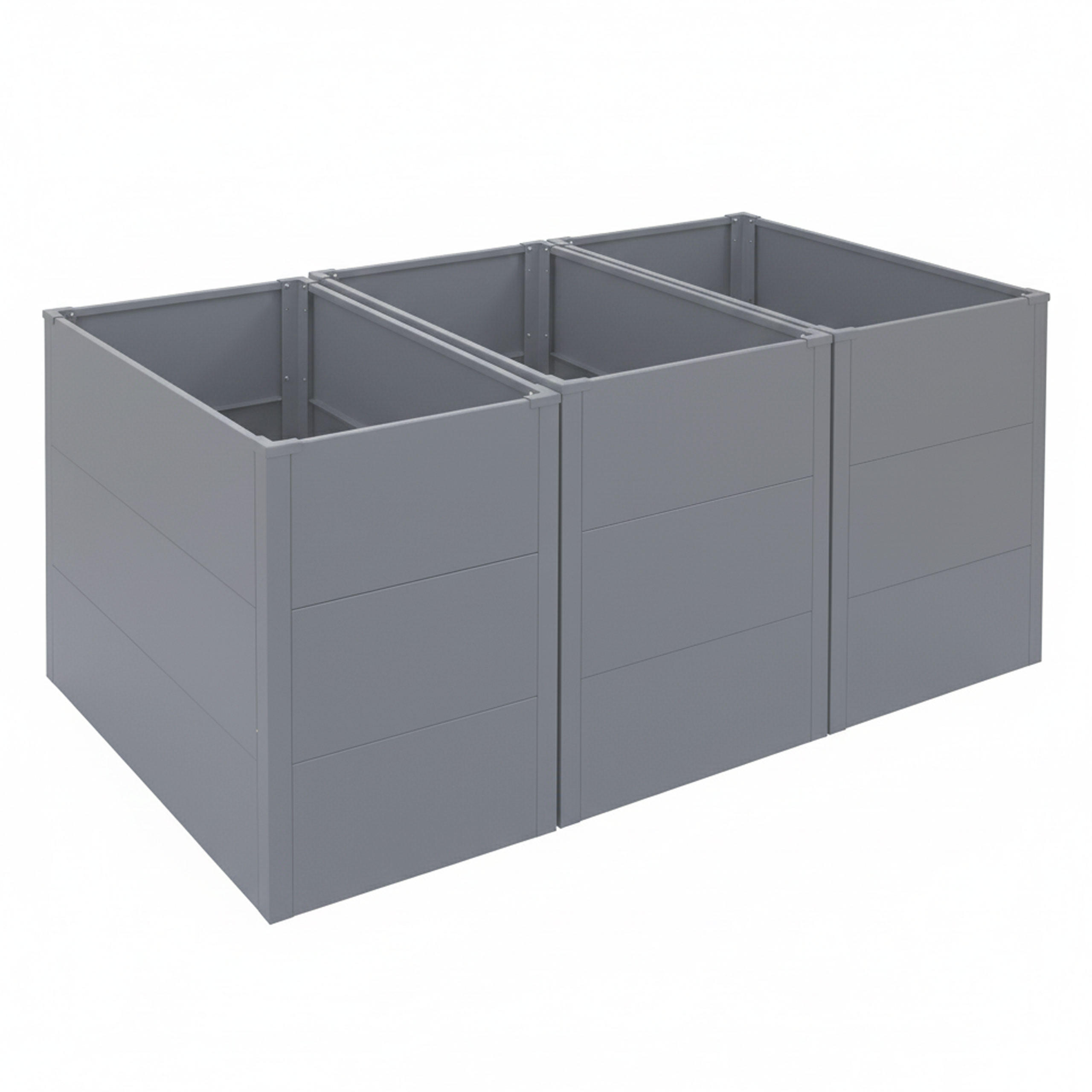 HOCHBEET 3ER-SET Grau 3er-Set-Set - Grau, Metall (150/77/100cm) - MCW