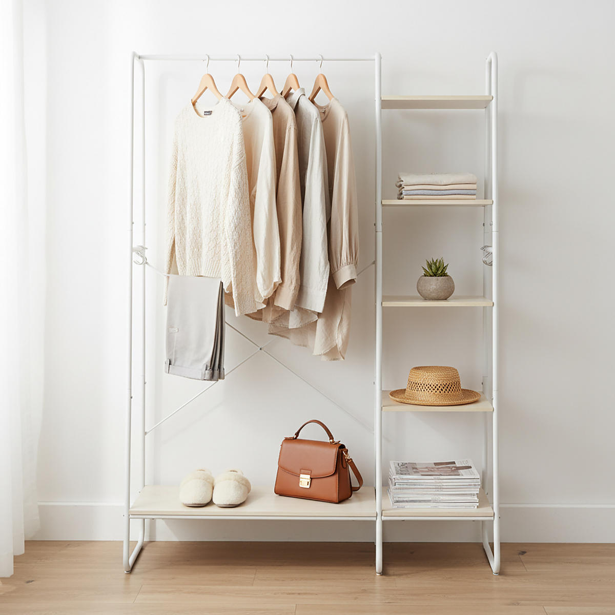 KLEIDERSTÄNDER - Multicolor, Holzwerkstoff/Metall (120/160/45cm) - Relaxdays