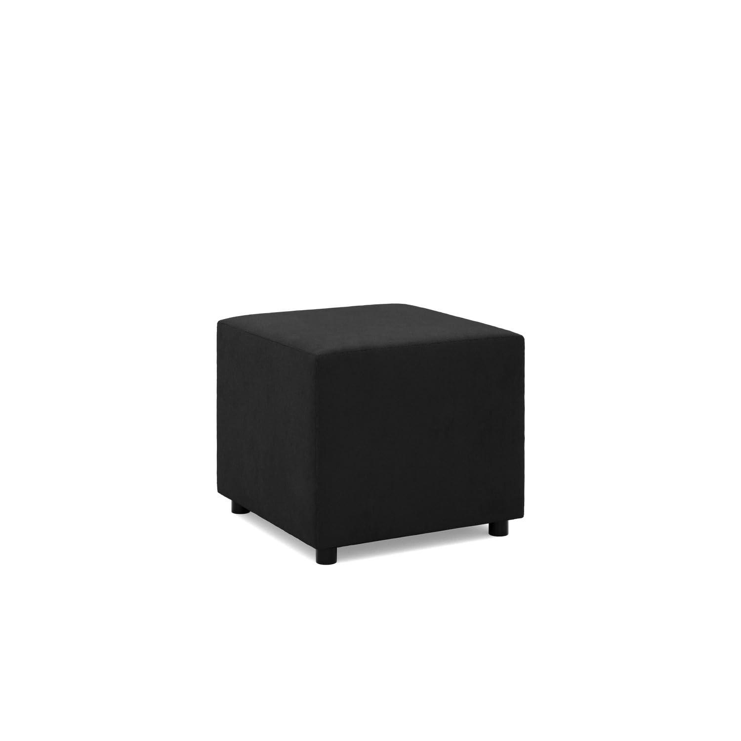 SITZPOUF 50 X 50 NEO, Schwarz - Schwarz, Textil (51/40/51cm)