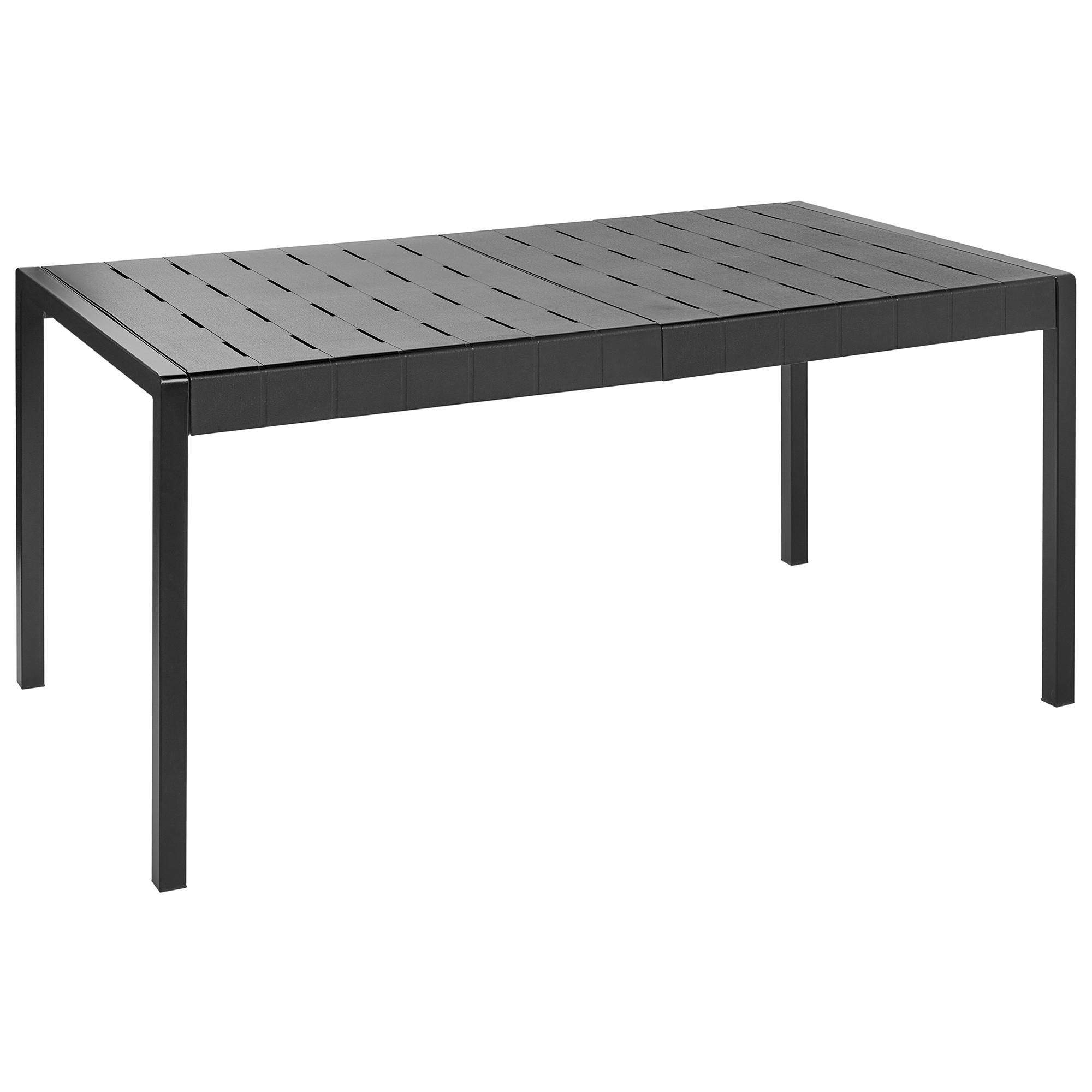 MASĂ DE GRĂDINĂ 154/84 cm neagră Bartica - negru, material plastic (154/84/76cm) - Beliani