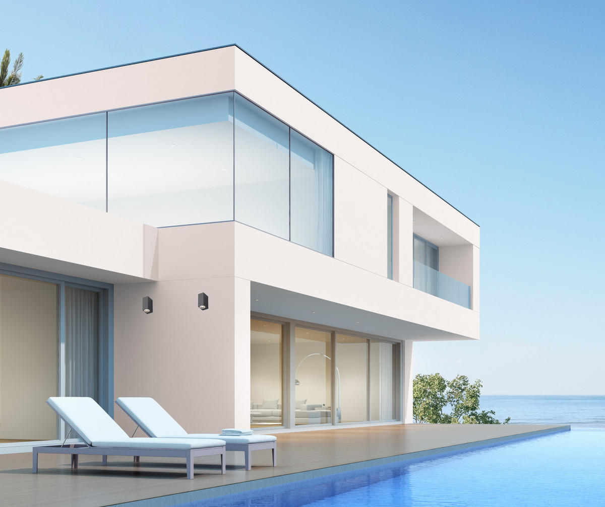 AUSSENWANDLEUCHTEE Schwarz GU10 - Schwarz, Kunststoff (9.2/16/7cm) - CGC Europe