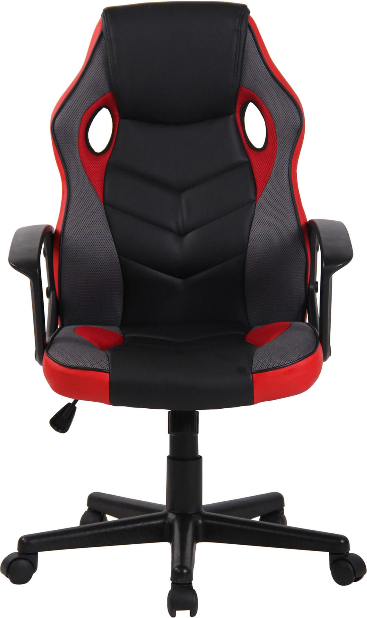 BÜROSTUHL Glan, Kunstleder Schwarz/Rot - Rot, Kunststoff/Textil (64/119/60cm) - TPFLiving
