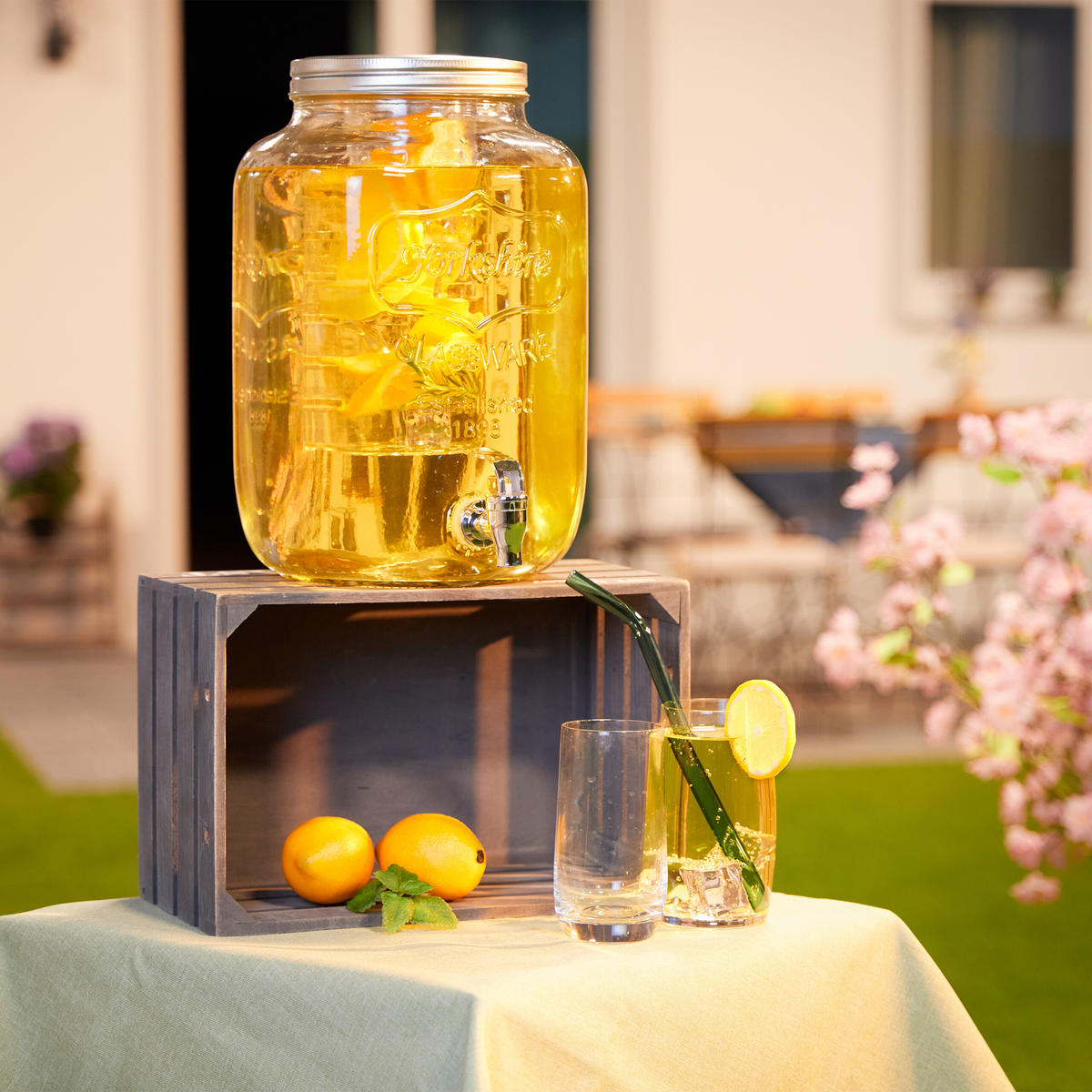 GETRÄNKESPENDER - Transparent, Glas/Kunststoff (5L) - Relaxdays