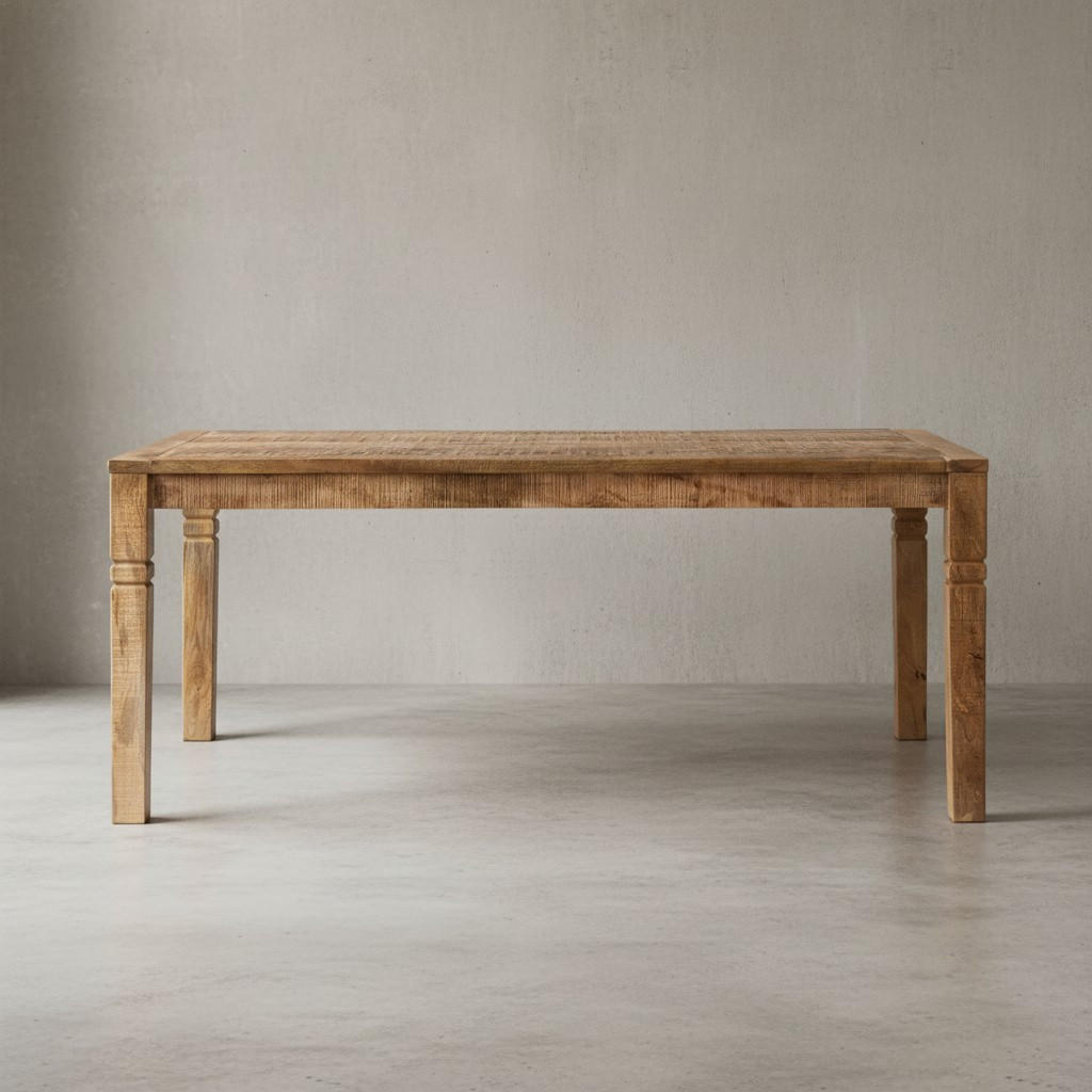 ESSTISCH – Rund Mango Massivholz 120 cm Landhausstil Schnitzereien - Braun, Holz (70/120/76cm) - KADIMA DESIGN