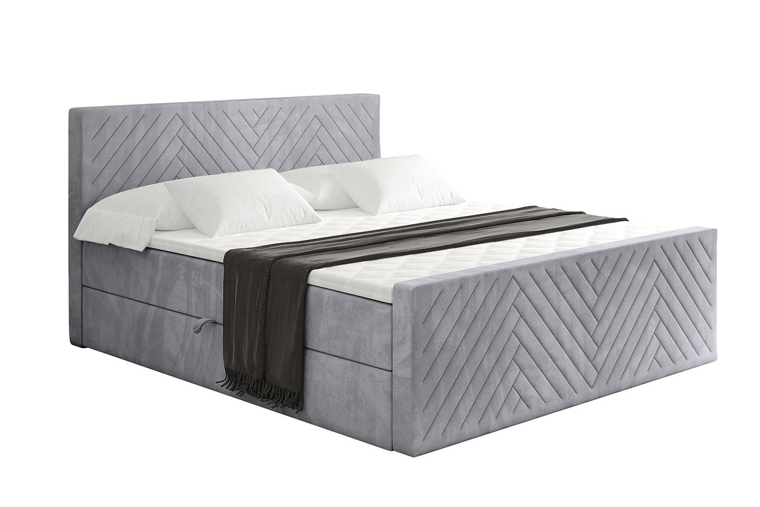BOXBETT mit Matratze und Lattenrost - VEXA-Z - 120x200 - Grau Monolith - Grau, Holzwerkstoff (120/200cm) - ALTDECOR
