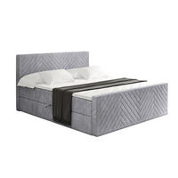 BOXBETT mit Matratze H4 und Lattenrost - VEXA-Z - 140x200 - Grau Monolith - Grau, Holzwerkstoff (140/200cm) - ALTDECOR