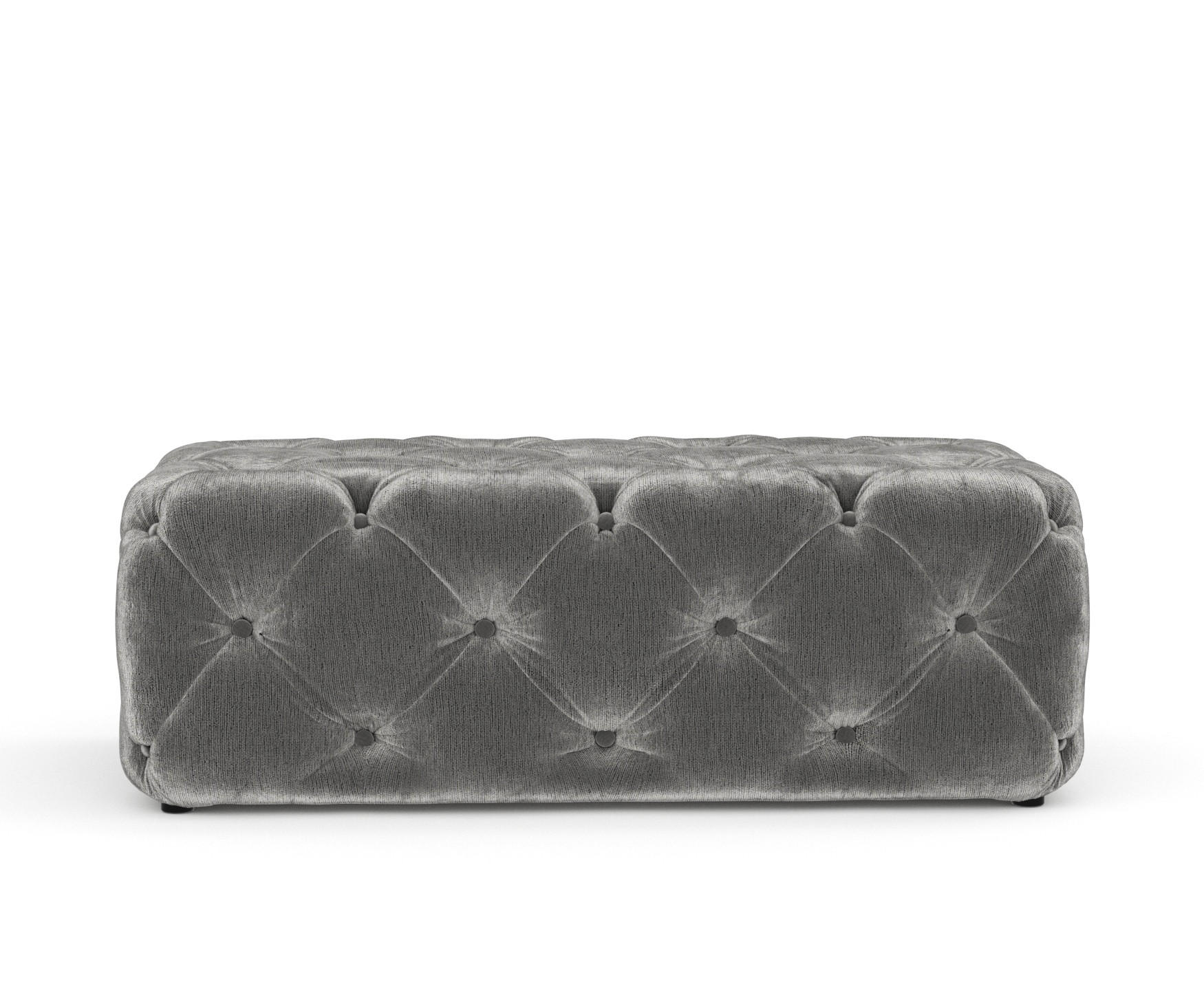 POUF Cosimo Grau Chenille - Schwarz/Grau, Holz/Holzwerkstoff (130/39/65cm) - Maison de Reve