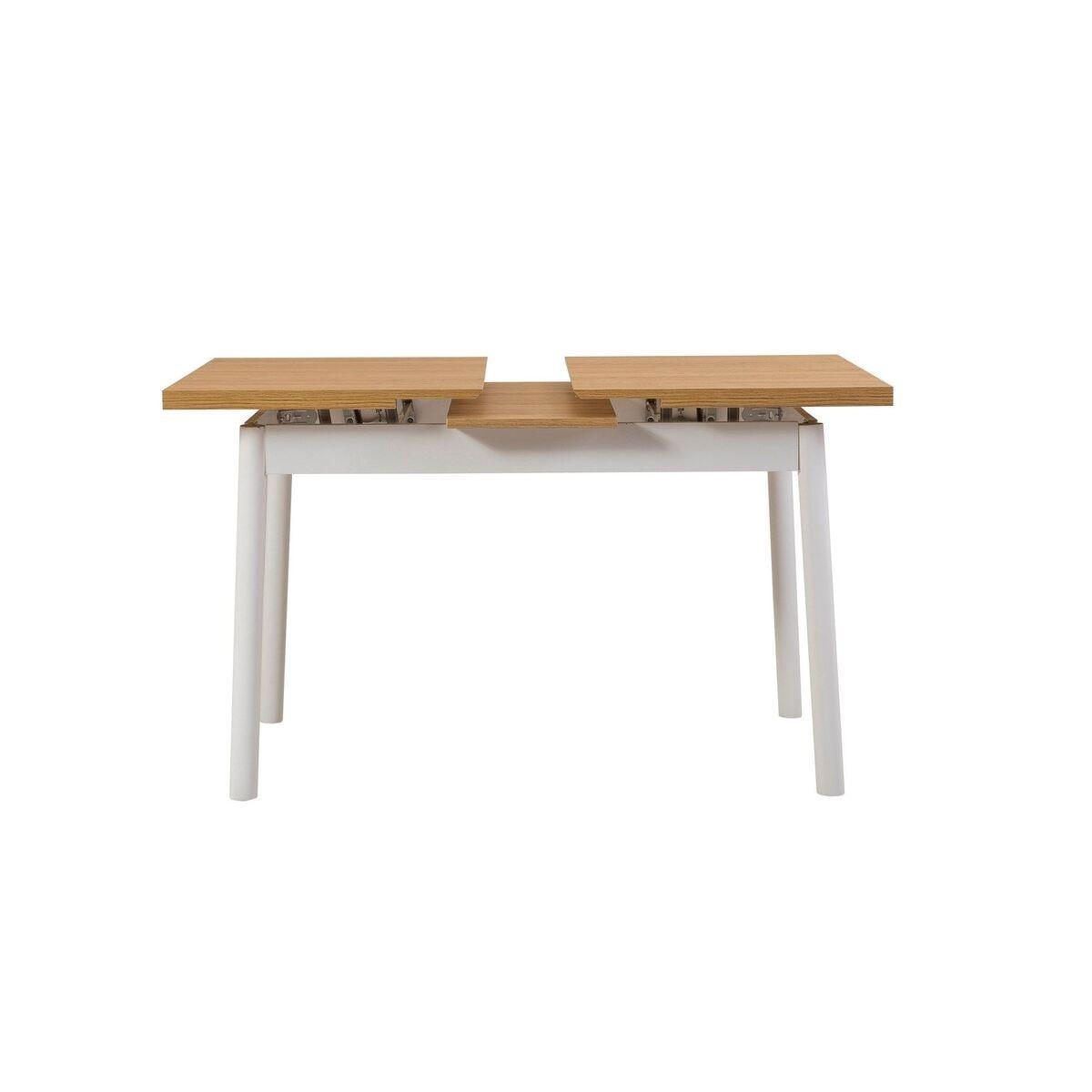 TISCH dekor buche und weiß - oliver 120/75/77 cm - Weiß, Holzwerkstoff (120/75/77cm) - Calicosy