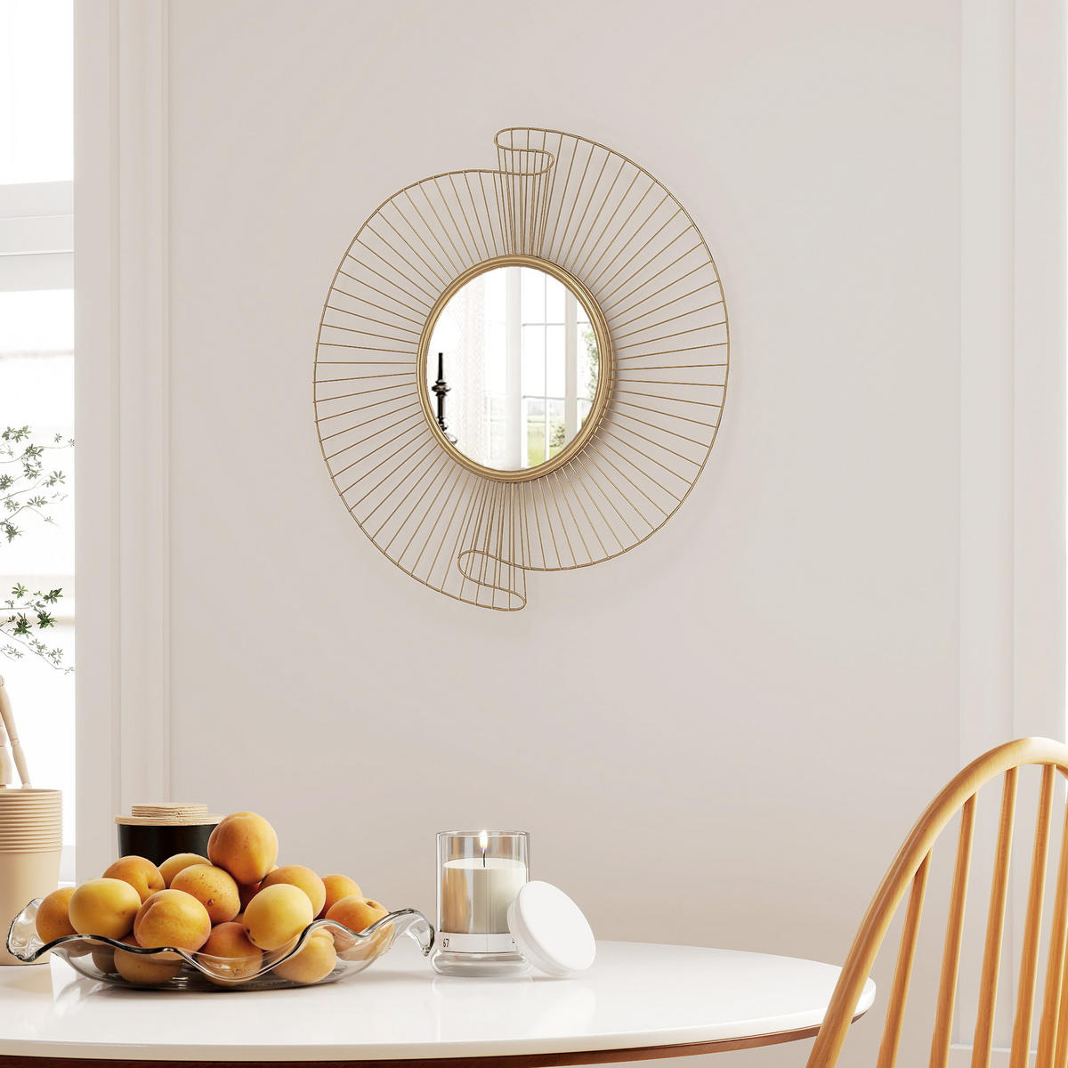 WANDSPIEGEL DE-14334 60 cm, mit 360°-Aufhängung Gold - Goldfarben, Metall (60/60/3.2cm) - ComfortXL