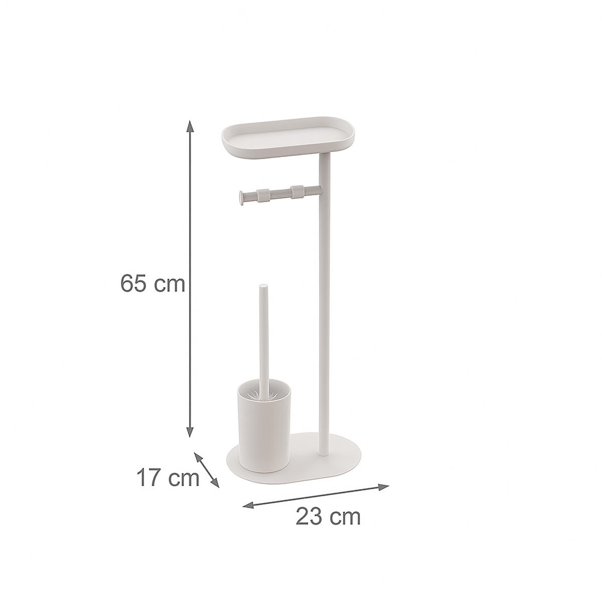 WC-GARNITUR - Weiß, Kunststoff/Metall (23/65/17cm) - Relaxdays