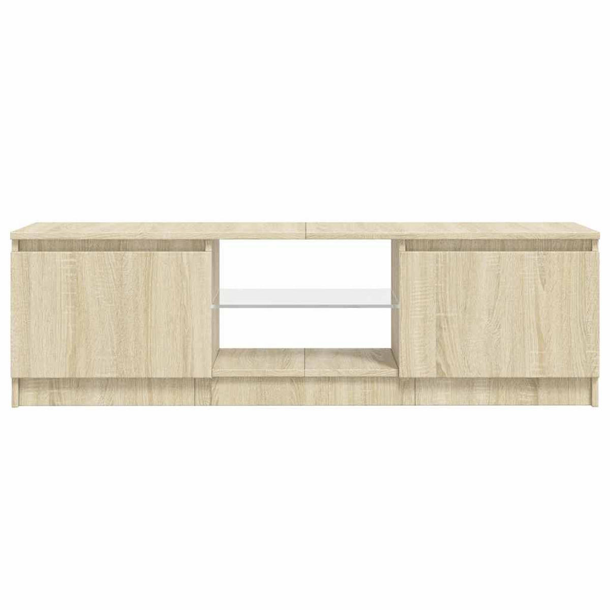 TV-SCHRANK Mit Led-Leuchten Sonoma-Eiche 120/30/36 Cm - Braun, Holz (120/36/30cm) - vidaXL