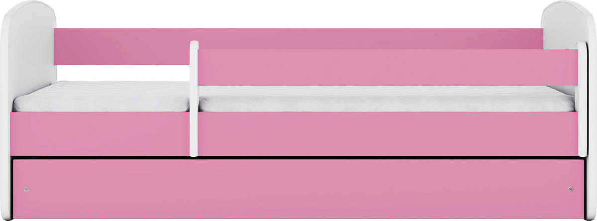 KINDERBETT Emily mit Schublade und Matratze, Rosa 80x180 cm - Rosa/Weiß, Holzwerkstoff (180/80cm) - WFL GROUP