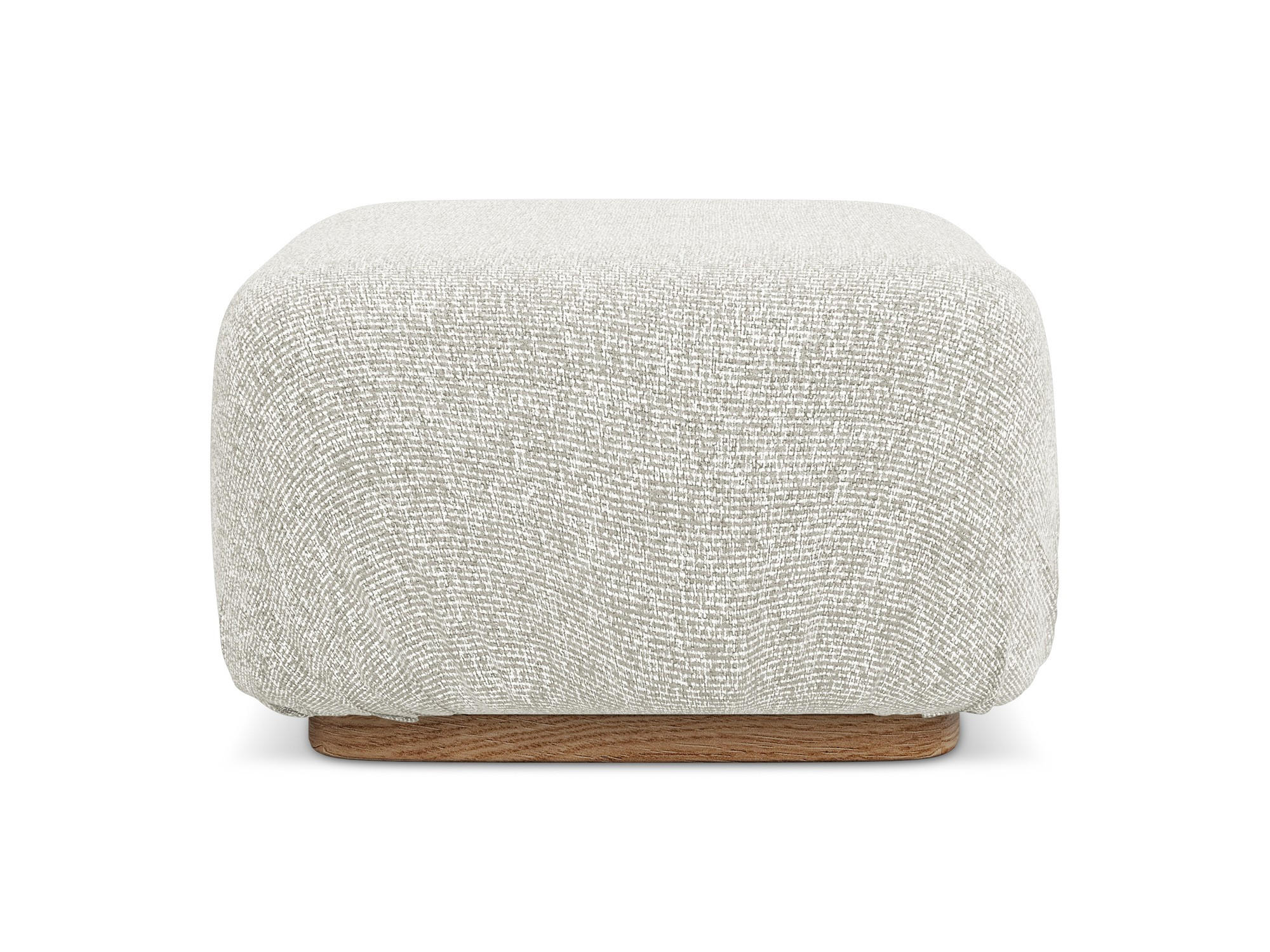 POUF Strukturstoff Stoff Beige - Beige/Creme, Holz/Textil (83/95/41cm) - Makamii