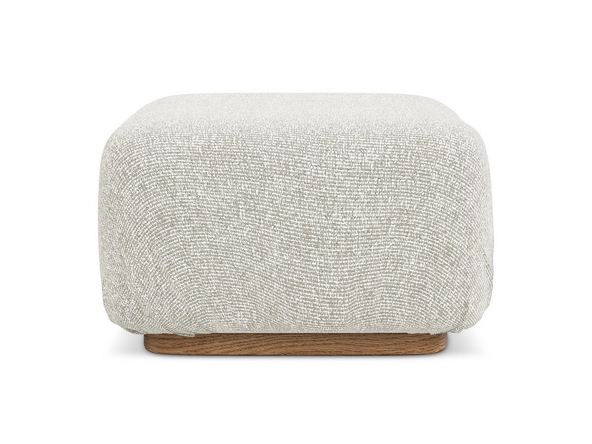POUF Strukturstoff Stoff Beige - Beige/Creme, Holz/Textil (83/95/41cm) - Makamii