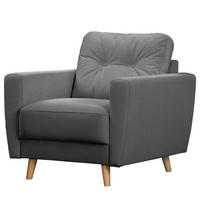 SESSEL - Anthrazit/Braun, Holz/Textil (80/90/87cm) - home24