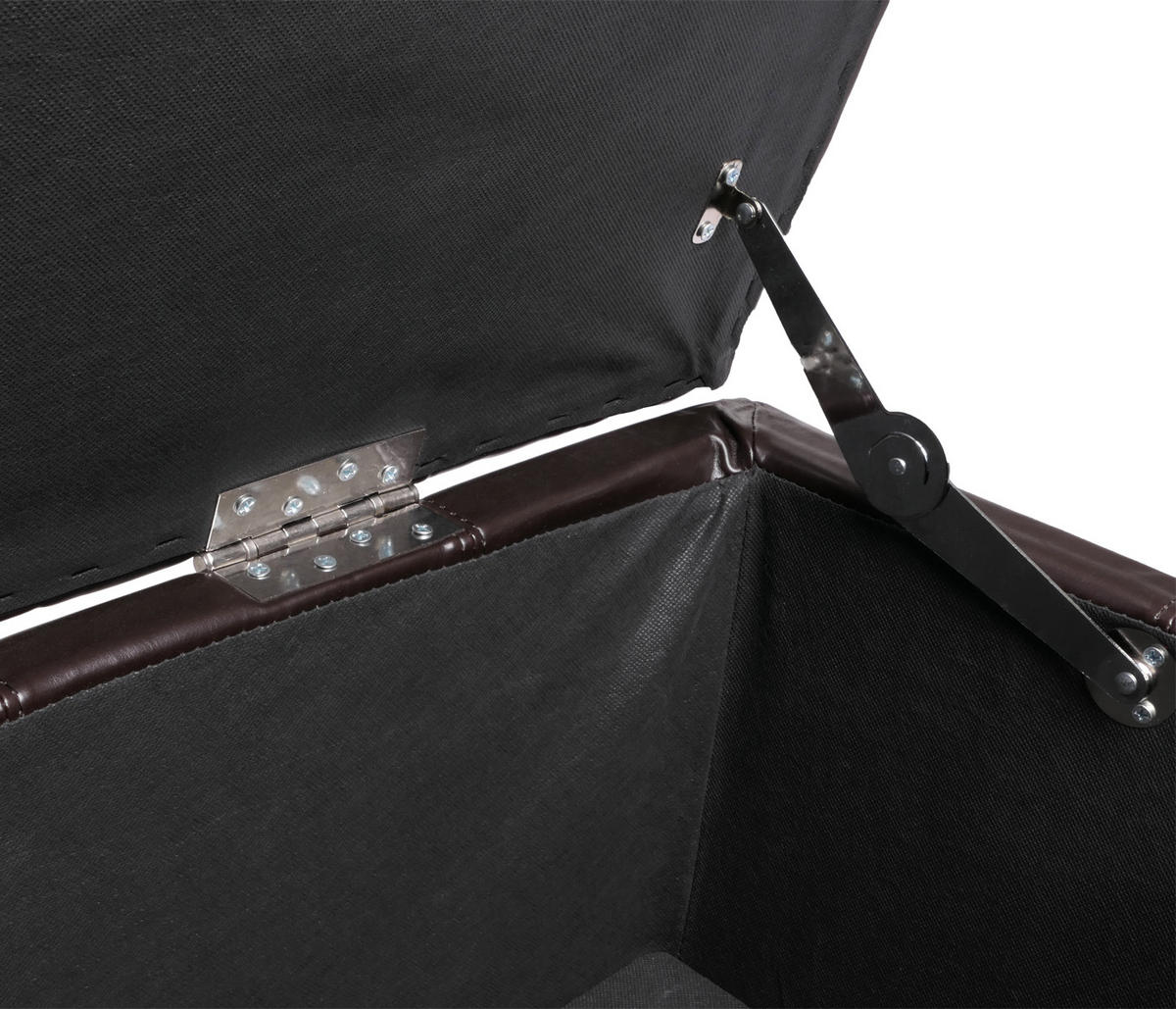 AUFBEWAHRUNGS-TRUHE Sitzbank Lars 45x112x45cm Braun Leder + Kunstleder - Braun, Kunststoff (112/45/45cm) - BERLINLODGE