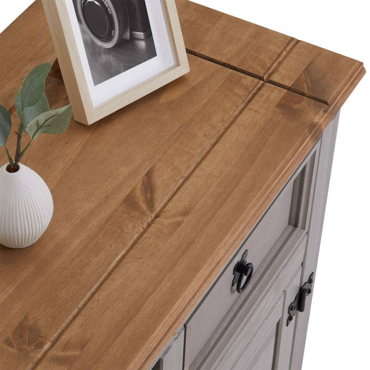 SIDEBOARD RAMON - Naturfarben/Grau, Holz (125/76/40cm) - CARO-Möbel