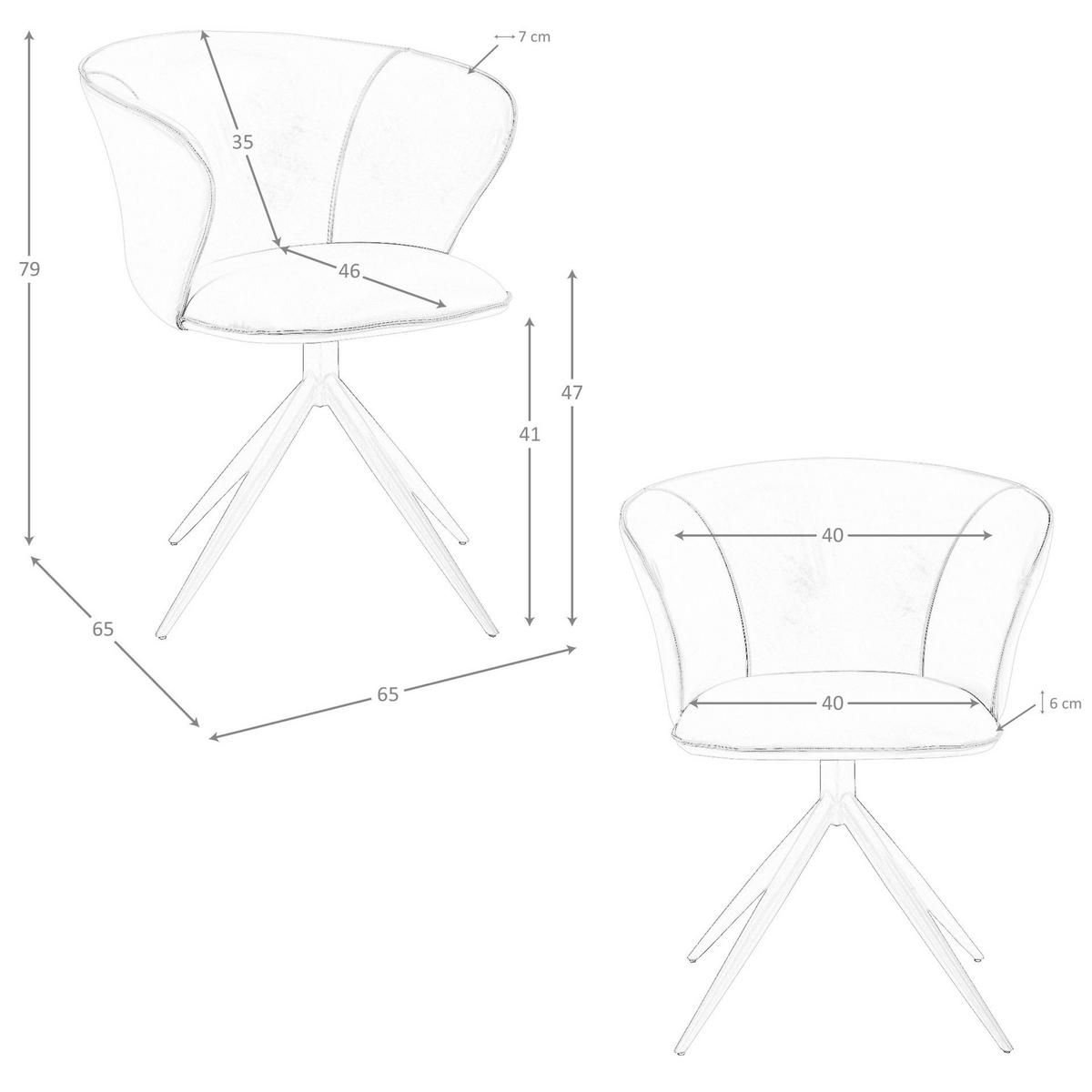 STUHL aus Kunstleder 65/65/79 cm - Beige/Braun, Leder/Textil (65/79/65cm) - ANGEL CERDA