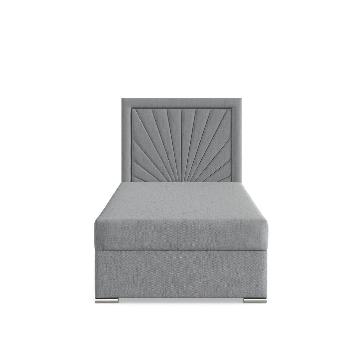 BOXBETT MIT KOPFTEIL 90x200 VICENZA, Grau - Hellgrau, Textil (90/200cm) - Mebligo
