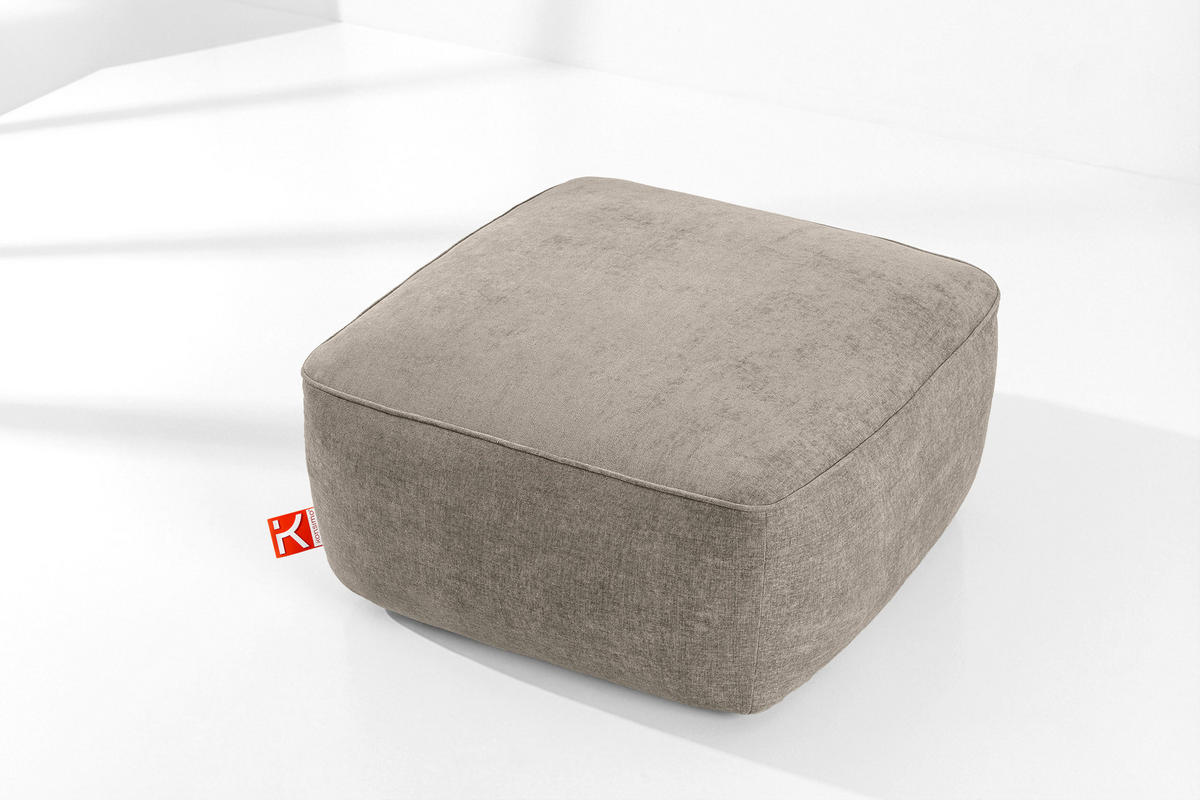 SITZHOCKER FUBBO, Beige - Beige, Holz/Holzwerkstoff (80/44/80cm) - KONSIMO®