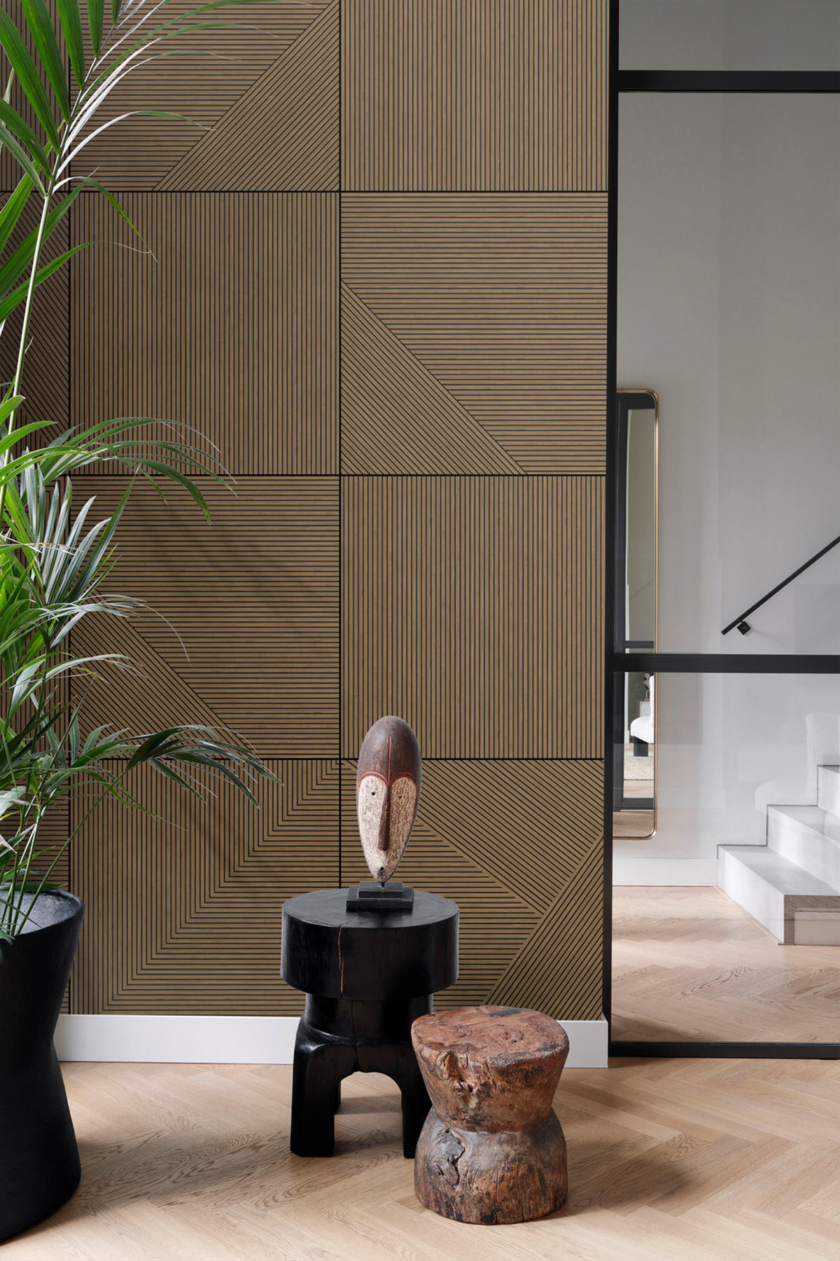 FOTOTAPETE 3D Holzoptik 200 x 279 cm - Braun, Papier (200/279cm) - Origin Wallcoverings