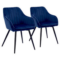 STÜHLE Bertille Blau 2er-Set - Blau, Textil (58/83.5/64cm) - Happy Garden
