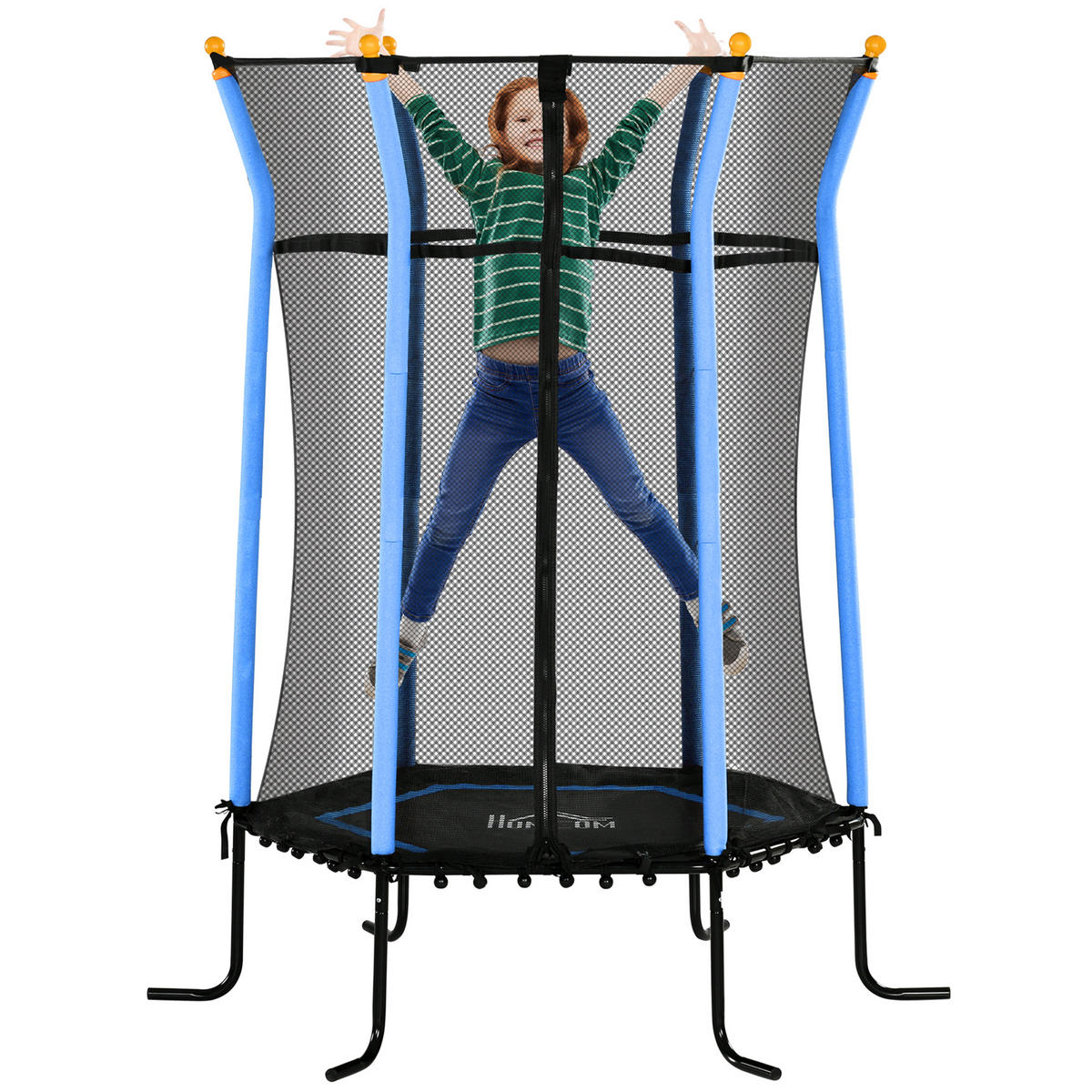 KINDERTRAMPOLIN - Blau, Kunststoff/Metall (163.5/163.5cm) - HOMCOM