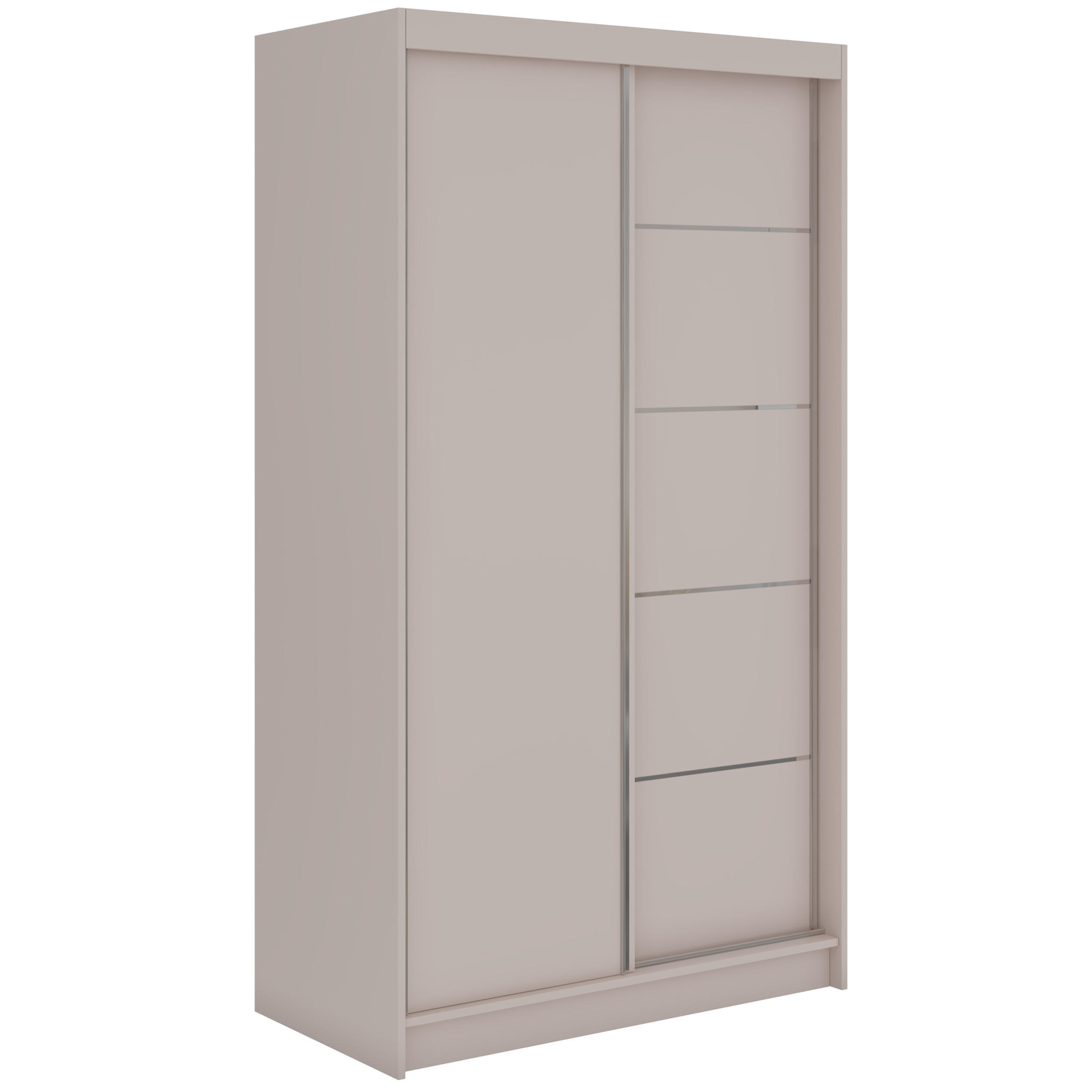 SCHWEBETÜRENSCHRANK 120 - MACEDONIA - Kaschmir - Kaschmir/Alufarben, Holzwerkstoff/Metall (120/216/61cm) - MKS
