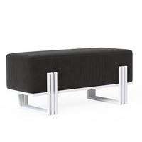 POLSTERBANK TEO 80 cm Weiß / Schwarz ,Metallgestell - Schwarz, Metall (80/47/35cm) - Idohome