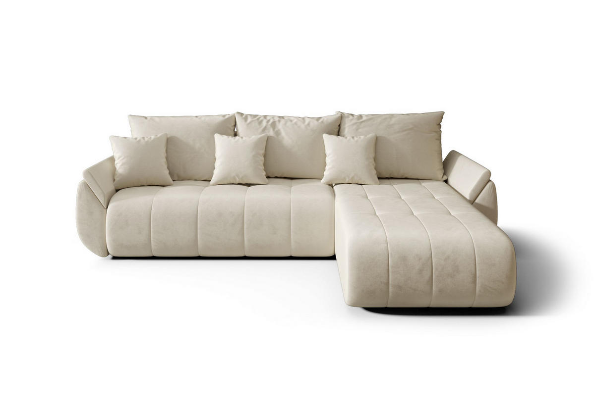 ECKSOFA mit Schlaffunktion TOKYO L Monolith 02 Links - Beige, Textil (280/185cm) - Bedante