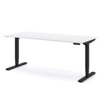 SCHREIBTISCH Elektrisch höhenverstellbarer Schreibtisch Y-Line Signalweiß Schwarz 180/80/62-127cm - Schwarz/Weiß, Holzwerkstoff/Metall (80/180/127cm) - ASSMANN