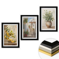 WANDBILDER 3er-Set - 20x30 cm Schwarzer Rahmen - Zitronen in einer Pflanzenvase - Schwarz, Kunststoff (20/30cm) - ArtPrintCave