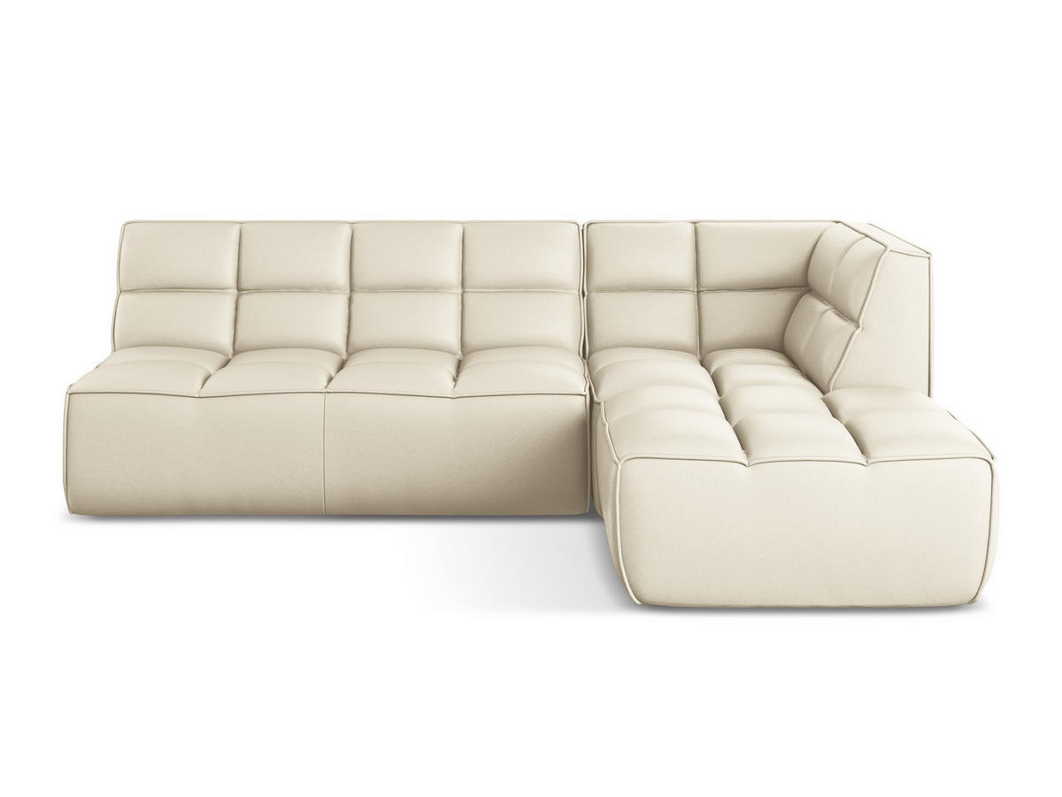 ECKSOFA Beidseitig Kunstleder Beige - Beige/Creme, Leder/Kunststoff (258/178cm) - Makamii