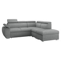 ECKSOFA Boston 2RR1P, Seite: Rechts 2R+R+1P(65)+PUFAP - Dunkelgrau/Silberfarben, Holz/Textil (260/230cm) - MIRJAN24