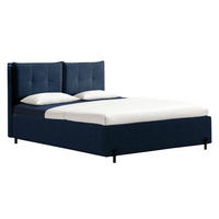POLSTERBETT Belleo Nachtblau 180x200 cm - Schwarz/Dunkelblau, Textil/Metall (180/200cm) - Selsey