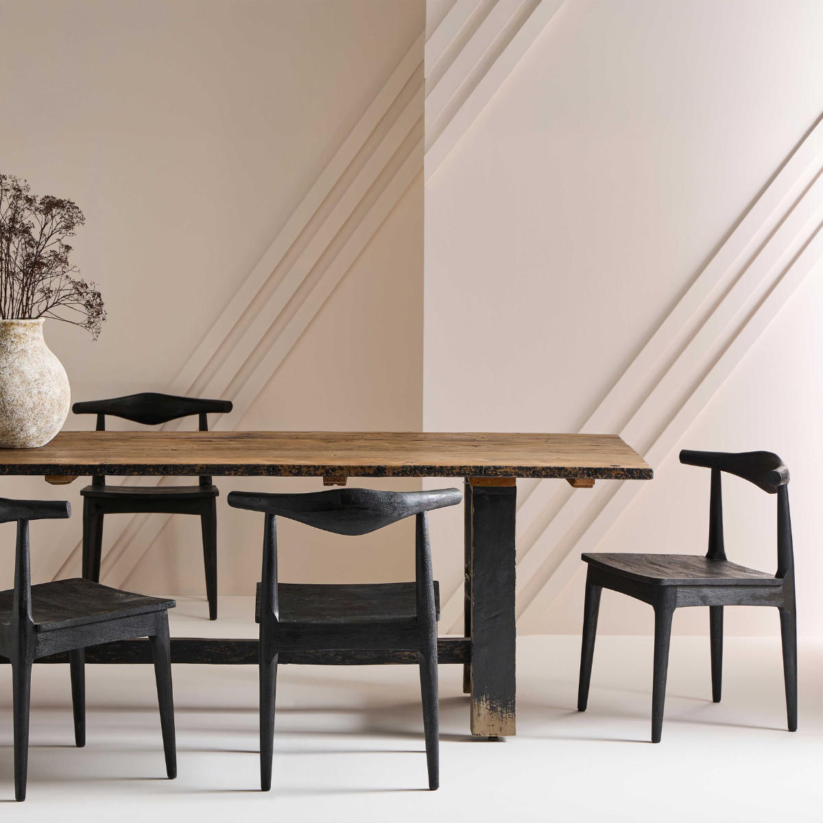 ESSZIMMERSTÜHLE MASSIVHOLZ AKAZIE SCHWARZ 2er set 56/77/56 cm - Schwarz, Holz (56/45/66cm) - Signature