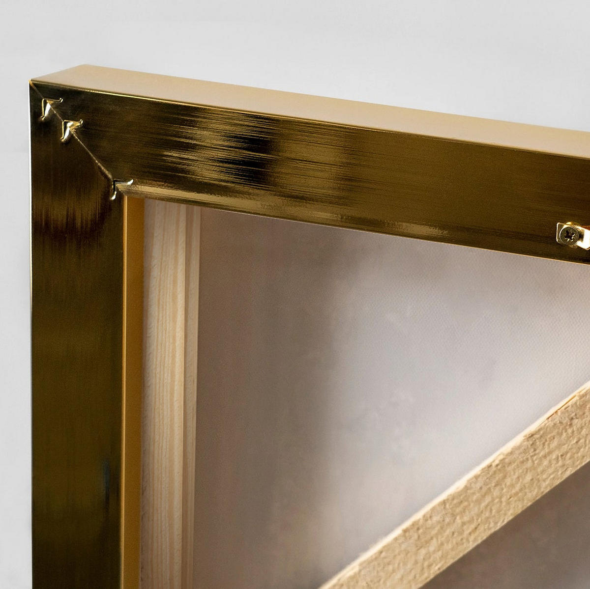 GEMÄLDE Heilender Wald Schattenfugenrahmen Gold 120x80 cm - Goldfarben, Holz (120/80cm) - YS-art gallery