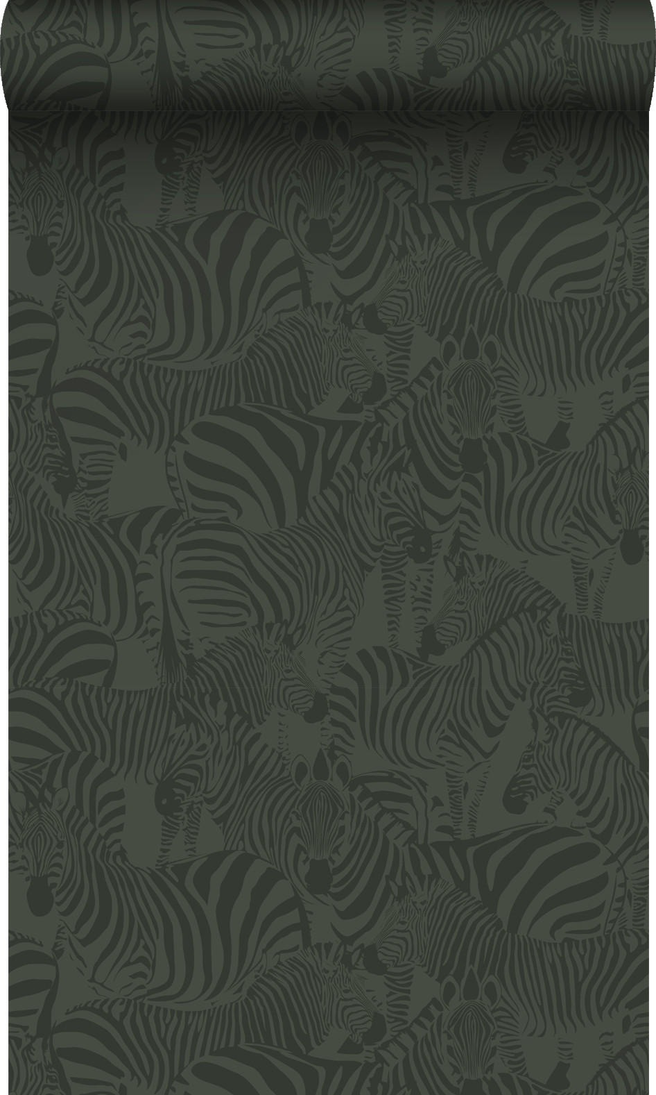TAPETE Zebras 50 x 900 cm - Grün, Papier (50/900cm) - Origin Wallcoverings