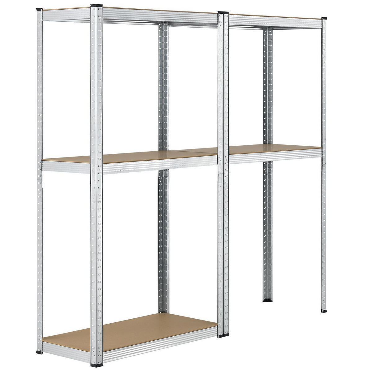 LAGERREGAL Easy verzinkt 160x80x40 cm (2er-Set) - Silberfarben, Metall (80/160/40cm) - Juskys