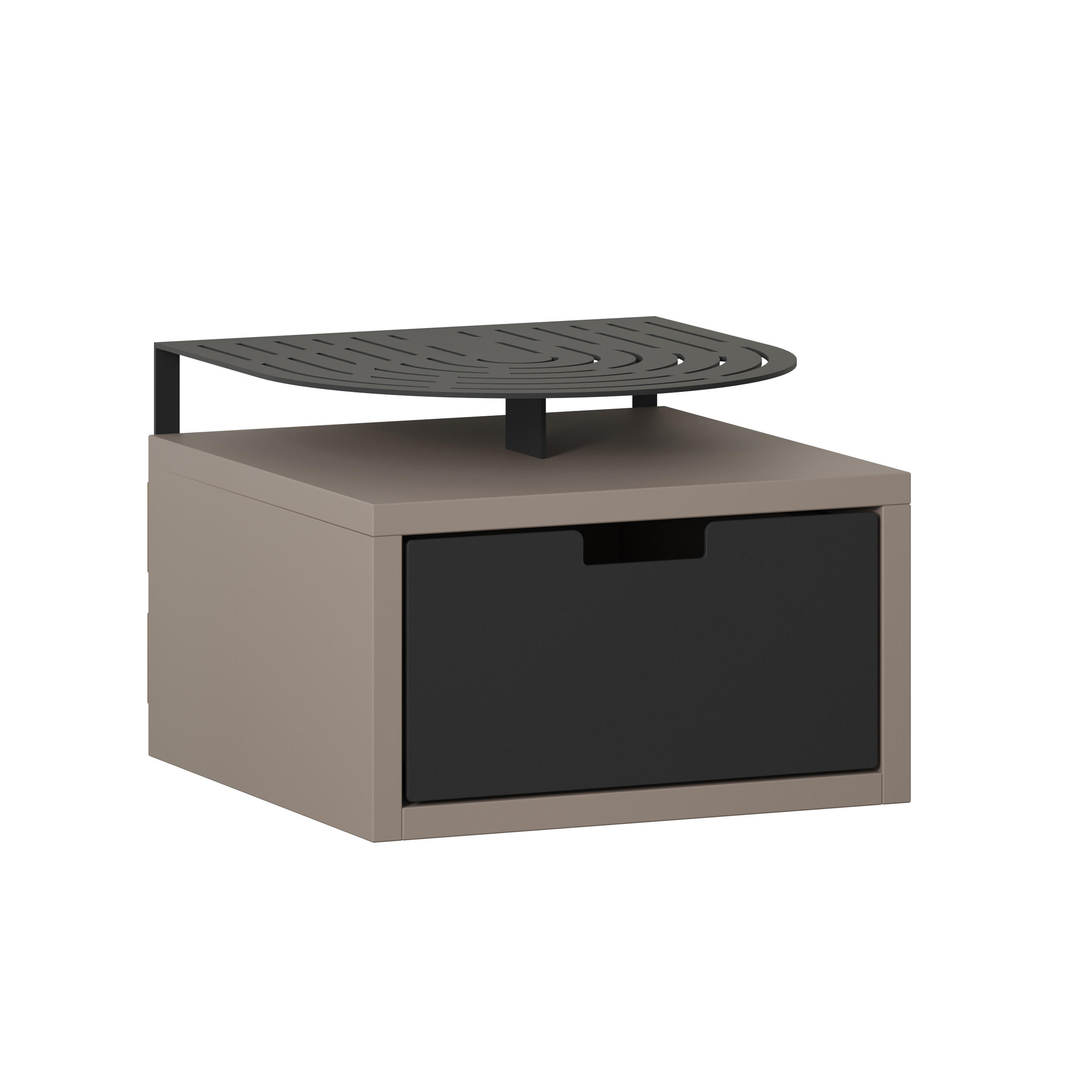 NACHTTISCH Oslo Mocha 33/24/33 cm - Mokka, Holzwerkstoff (33/23.9/33.3cm) - Decortie