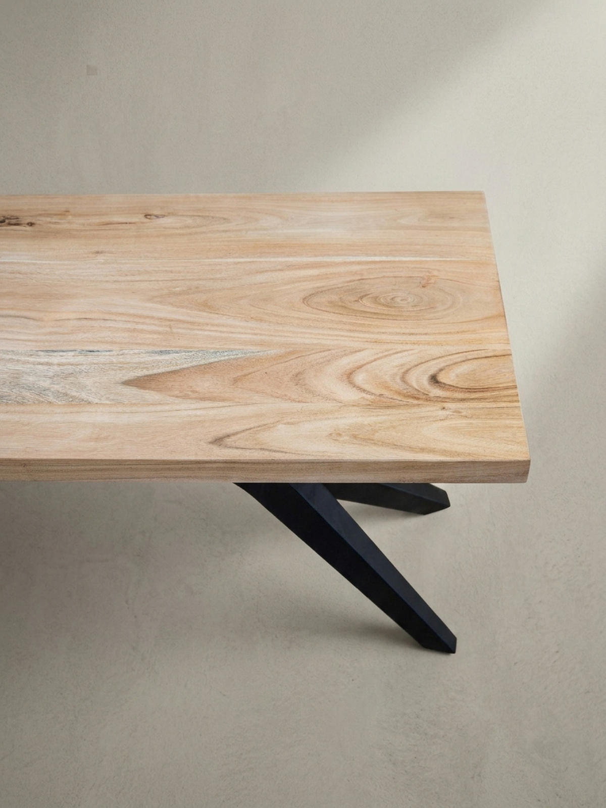 ESSZIMMERBANK Massivholz Metall Loft-Stil, Akazie 175x45x45 cm - Schwarz/Braun, Holz/Metall (175/45/45cm) - KADIMA DESIGN